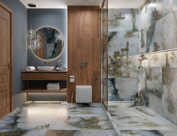 Керамогранит Primavera Jakarta Blue Punch-Carving 60х120 см (PC208)